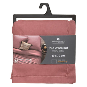 Taie d'oreiller "Carina" coton rose blush 50x70cm