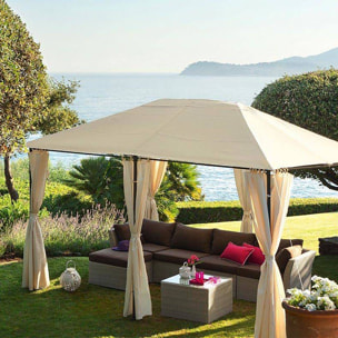 Rideaux pour tonnelle Santorini Écru (6 rideaux)