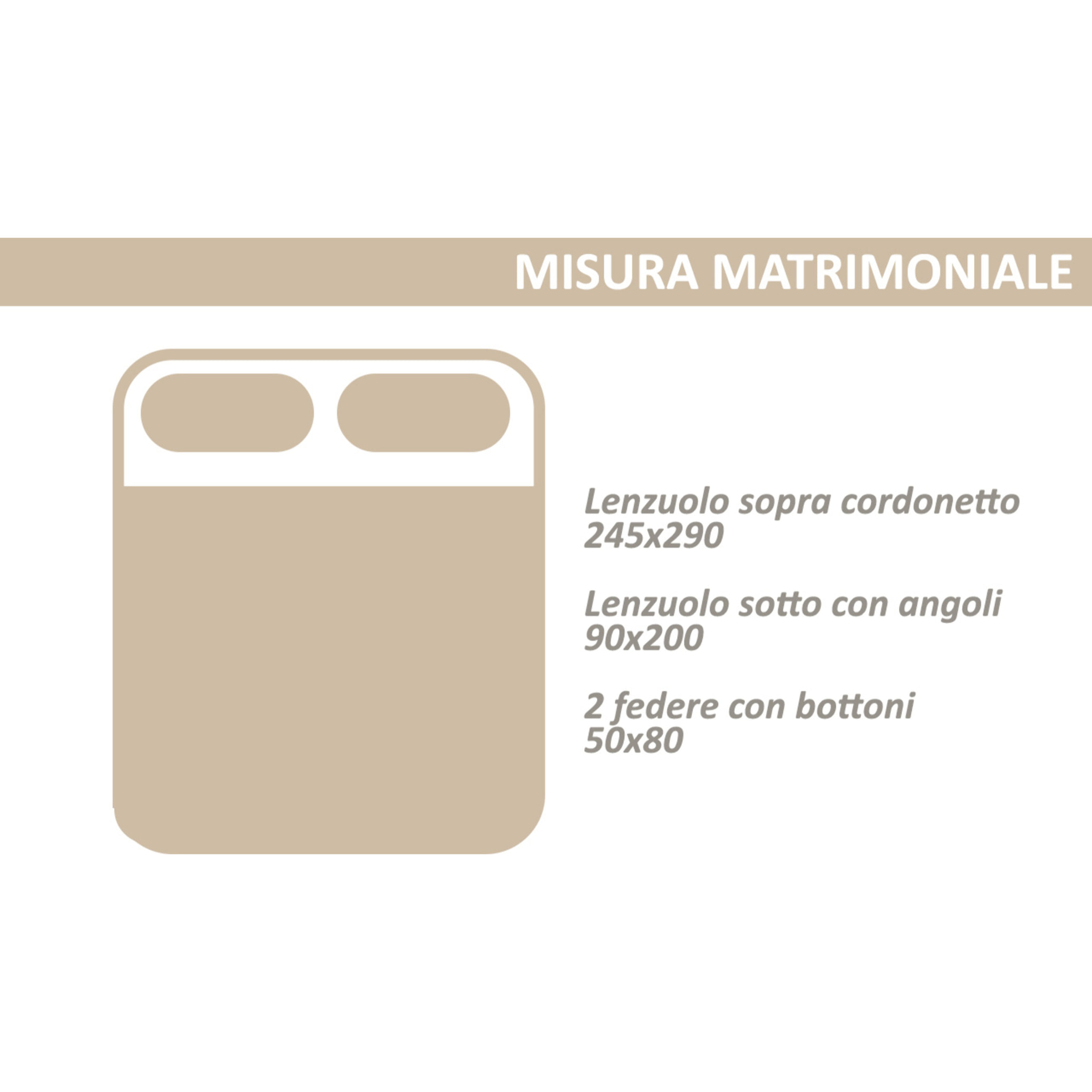 Completo Lenzuola 100% Cotone Disegno Canva Grigio