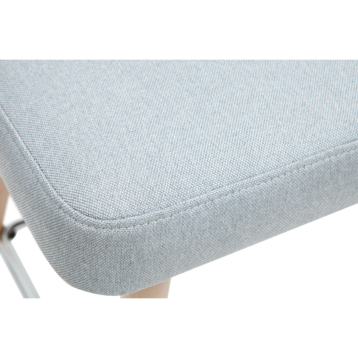 Tabourets de bar scandinaves pivotants 360° en tissu gris clair et bois hêtre massif H65 cm (lot de 2) HASTA