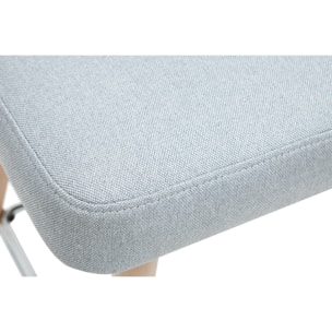 Tabourets de bar scandinaves pivotants 360° en tissu gris clair et bois hêtre massif H65 cm (lot de 2) HASTA