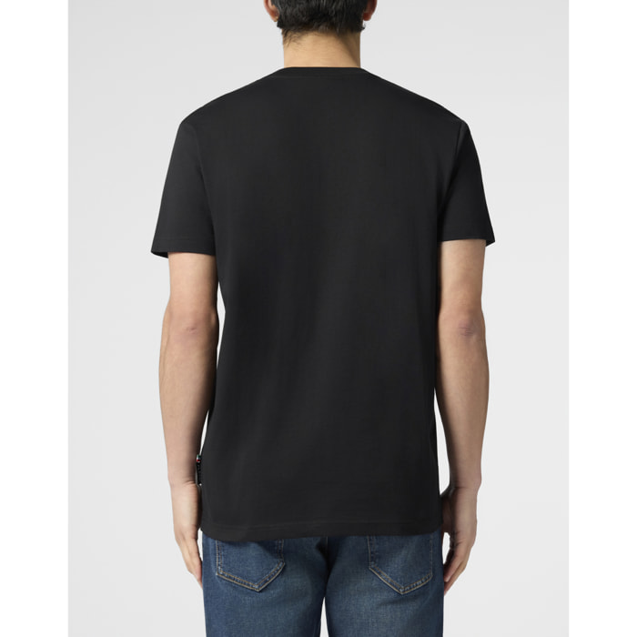 PHILIPP PLEIN Round Neck T-Shirt Tennis Flamingo Patch