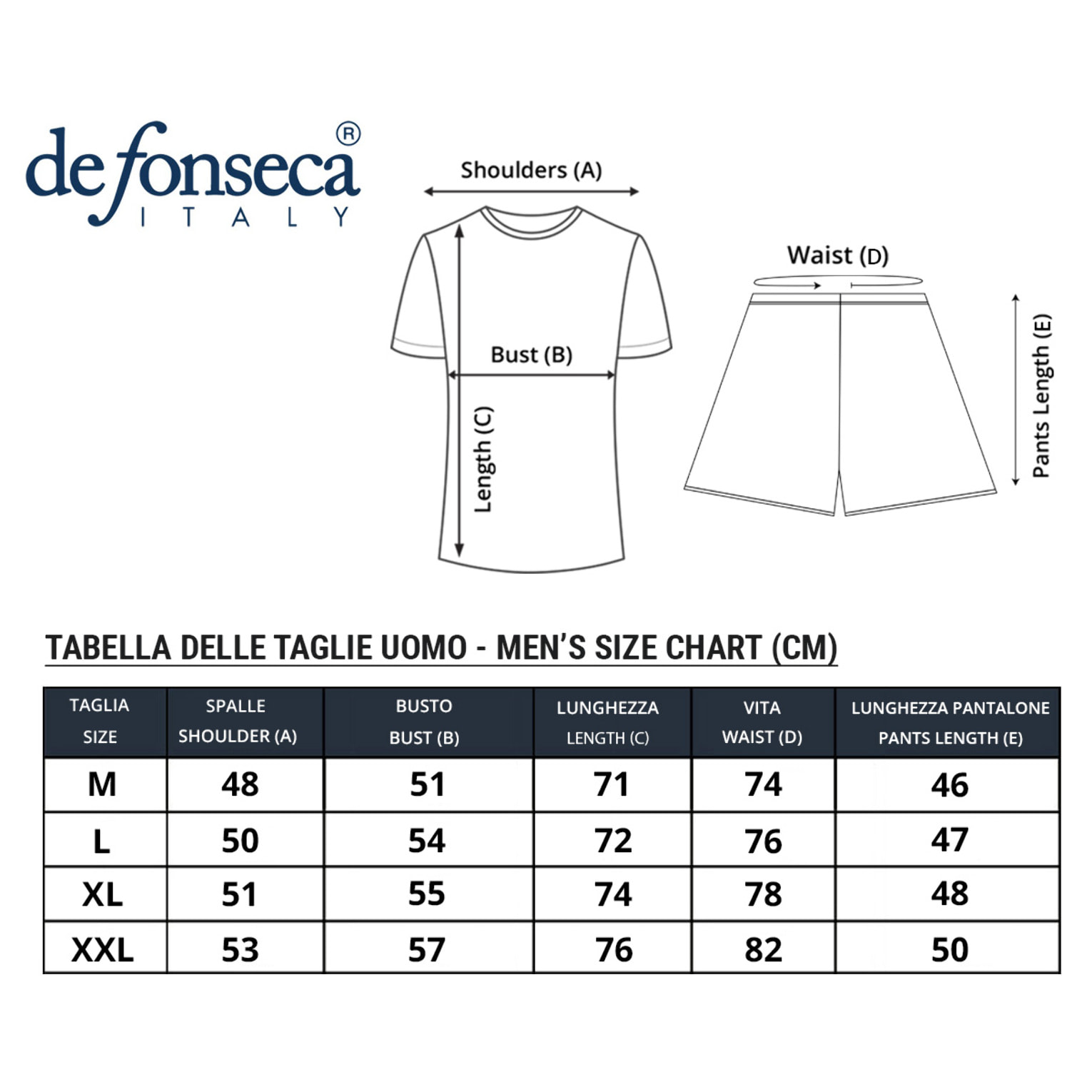 De Fonseca Pigiama da Uomo Corto Jersey 100% Cotone, Art. 2065