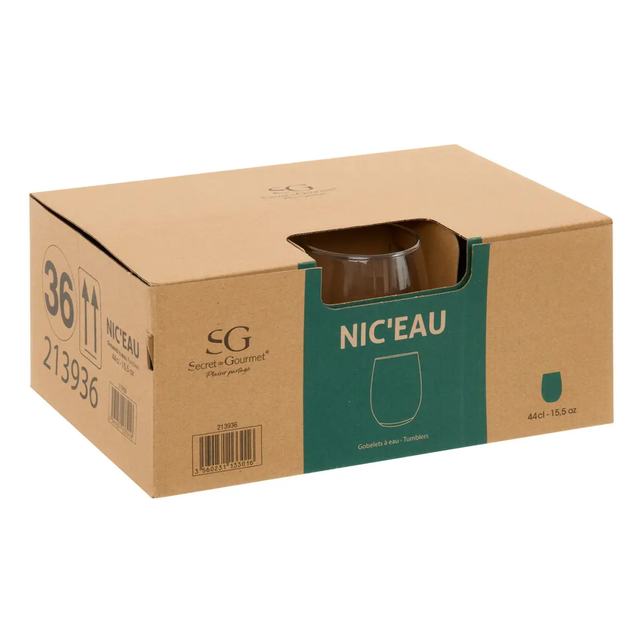 Lot de 6 Gobelets Nic'eau transparent 44cl