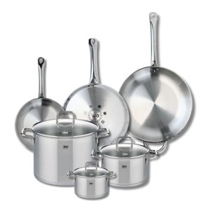 Ensemble de 3 Poêles de cuisson 24, 28 et 32 cm et 3 faitouts 14, 20 et 26 cm Elo Profi Citrin