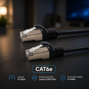 Câble Ethernet ESSENTIELB RJ45 3M Droit CAT6E noir