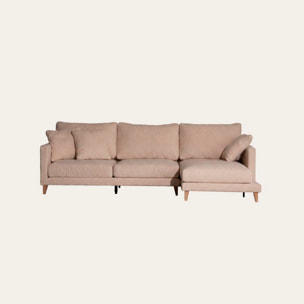 Canapé d'angle Dafne -textile,mousse pu,bois,panneau de particules-couleur beige 275 x 90 x 160 cm