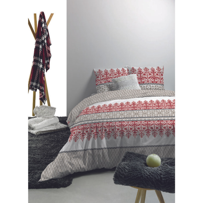 Parure Housse De Couette 3pcs avec Taies oreiller 100% coton 57fils Halti