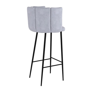 Lot de 2 chaises de bar en tissu gris clair 75 cm - Rosy