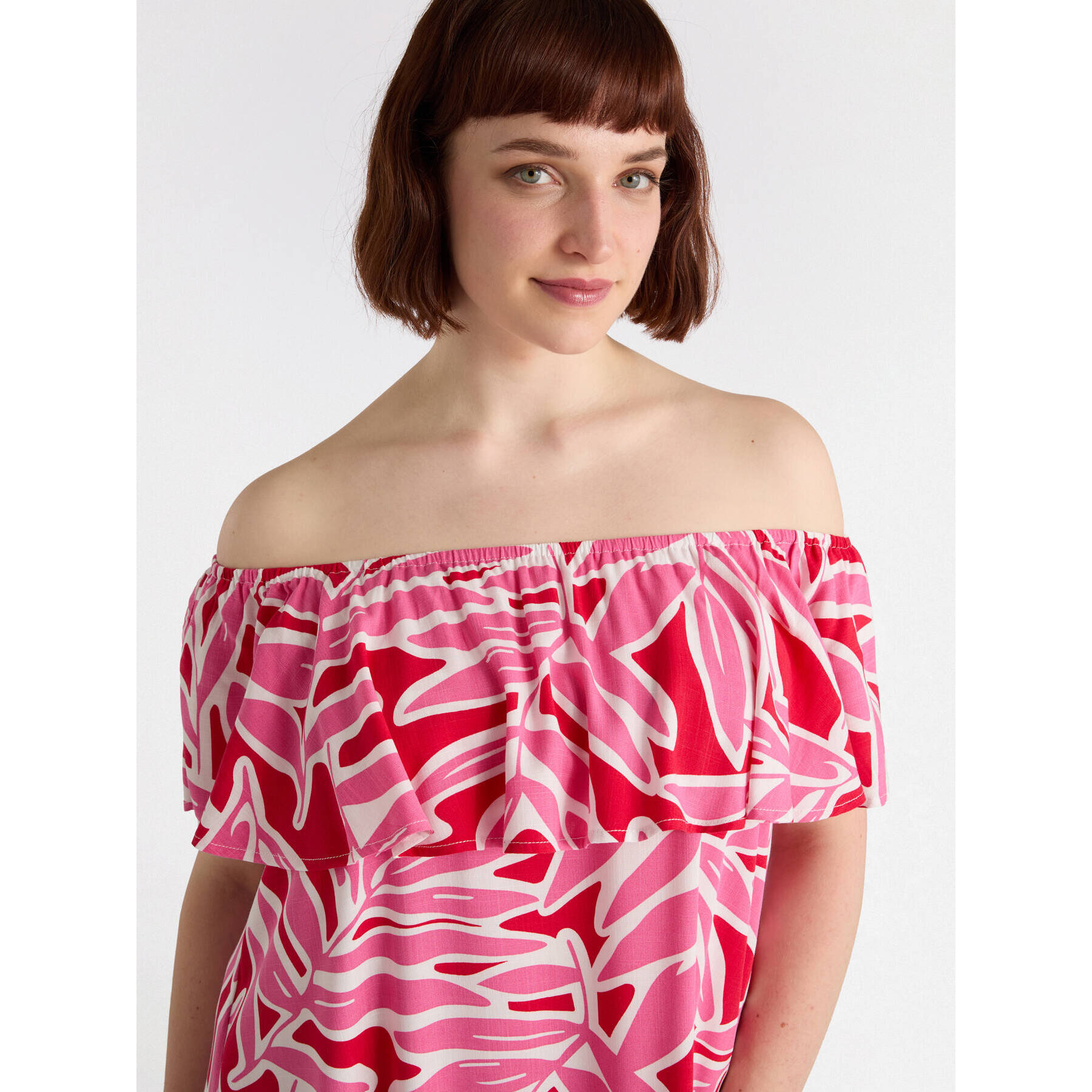 Fiorella Rubino - Vestido estampado de viscosa LENZING™ ECOVERO™ - Rojo