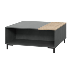 Table basse en bois moderne avec rangements béton gris - UNIVERSE