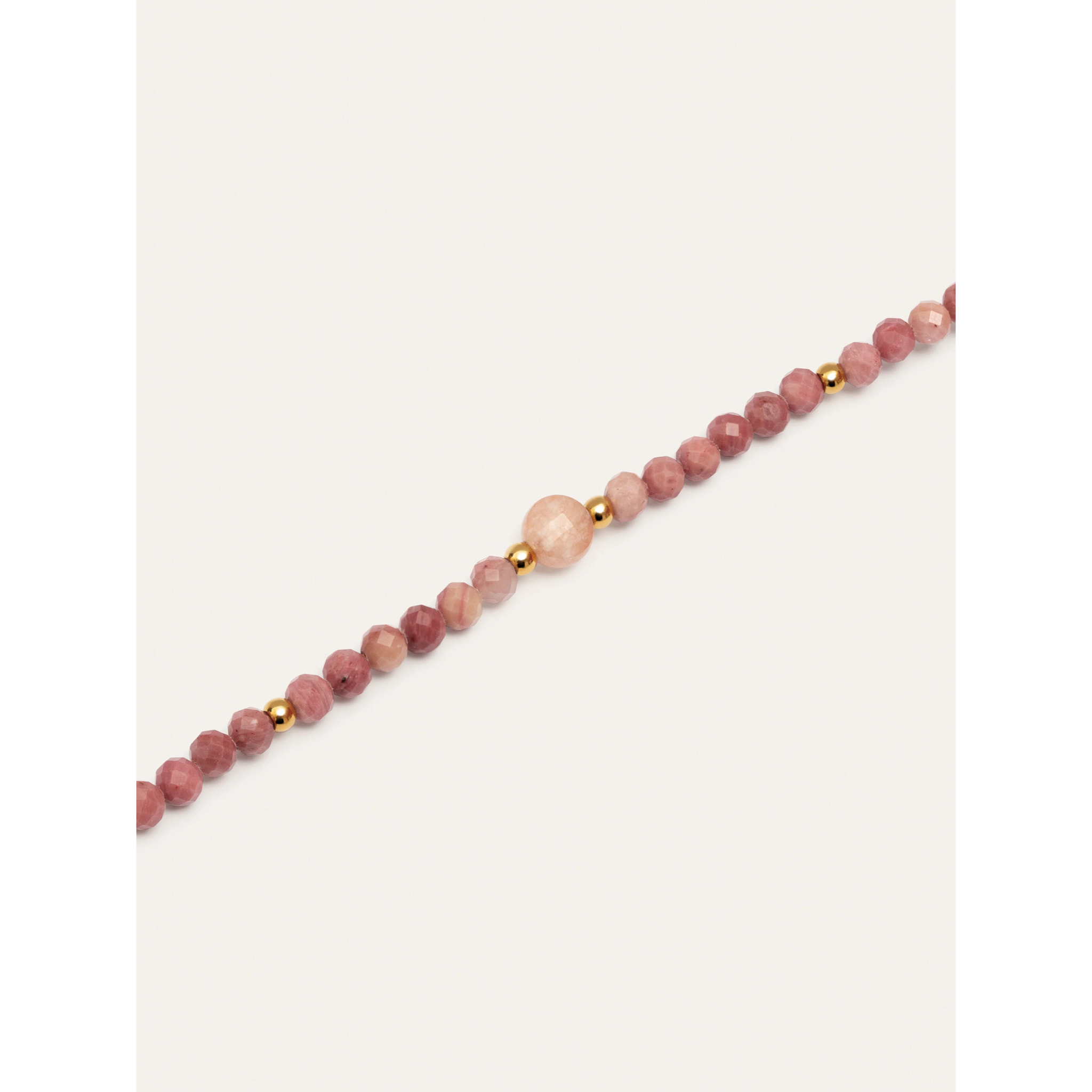 Bracciali Rhodochrosite Amulet  in Acciaio Placcato Oro