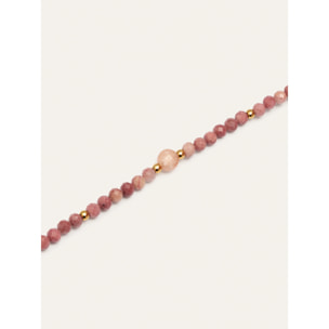 Bracciali Rhodochrosite Amulet  in Acciaio Placcato Oro