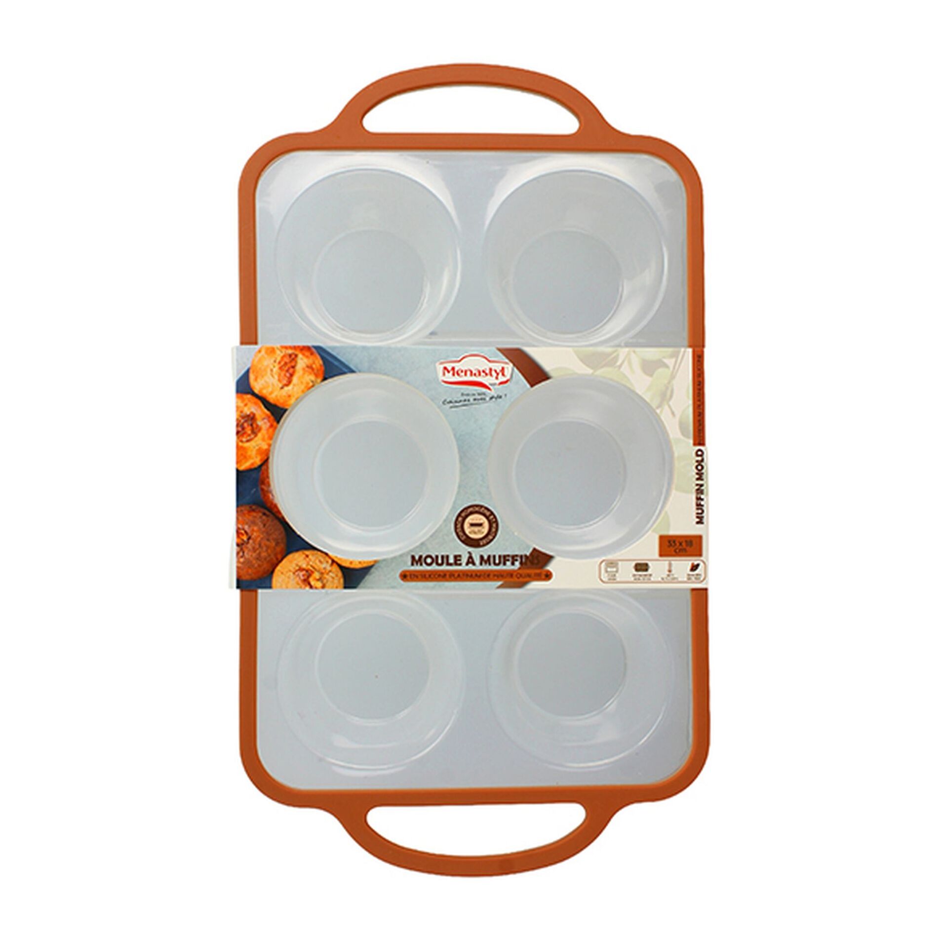 Moule à patisserie mady 6 compartiments ronds silicone acier carbone