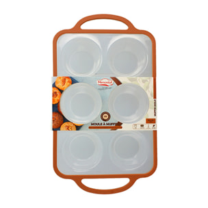 Moule à patisserie mady 6 compartiments ronds silicone acier carbone