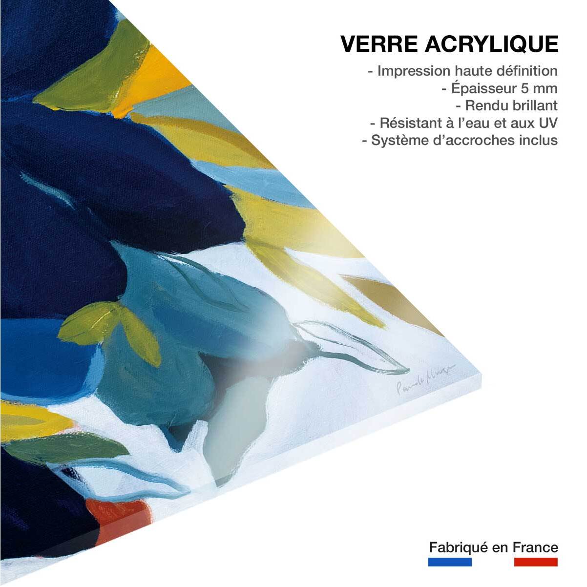 Tableau fleurs bleues Tableau plexiglas