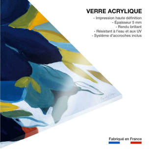 Tableau fleurs bleues Tableau plexiglas