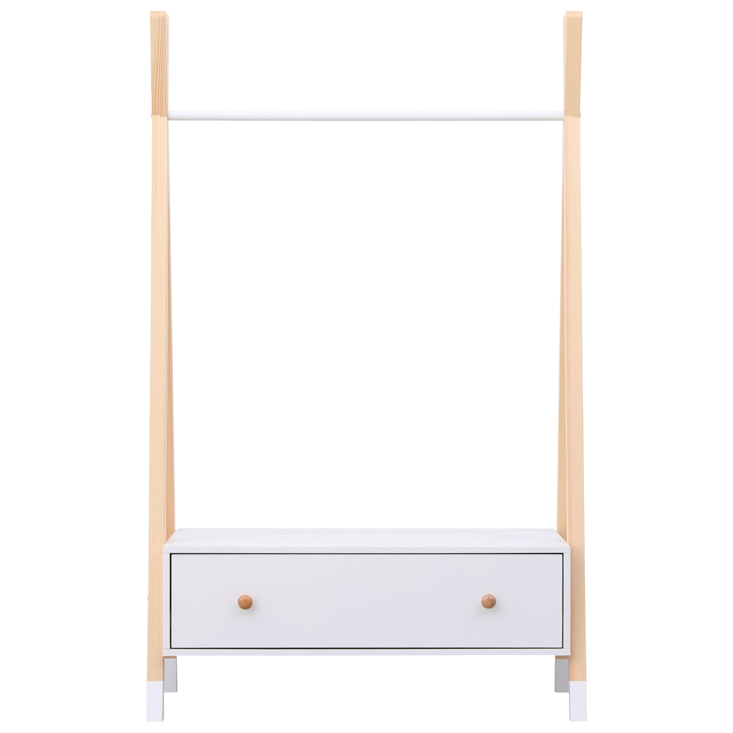 Penderie pour enfant bois et blanche avec tiroir LOU