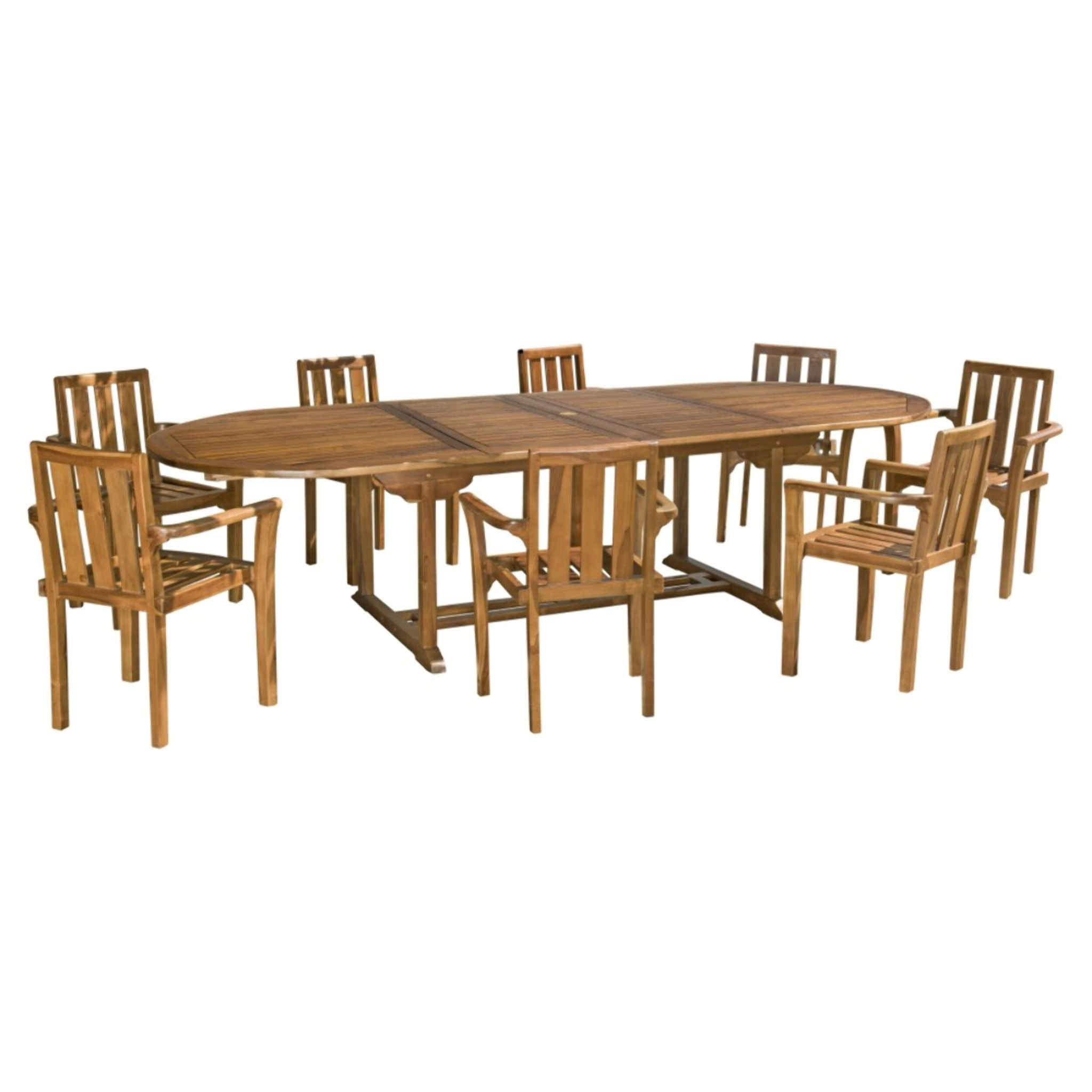 MAEVA - Salon de jardin bois teck huilé 10/12 personnes MAEVA