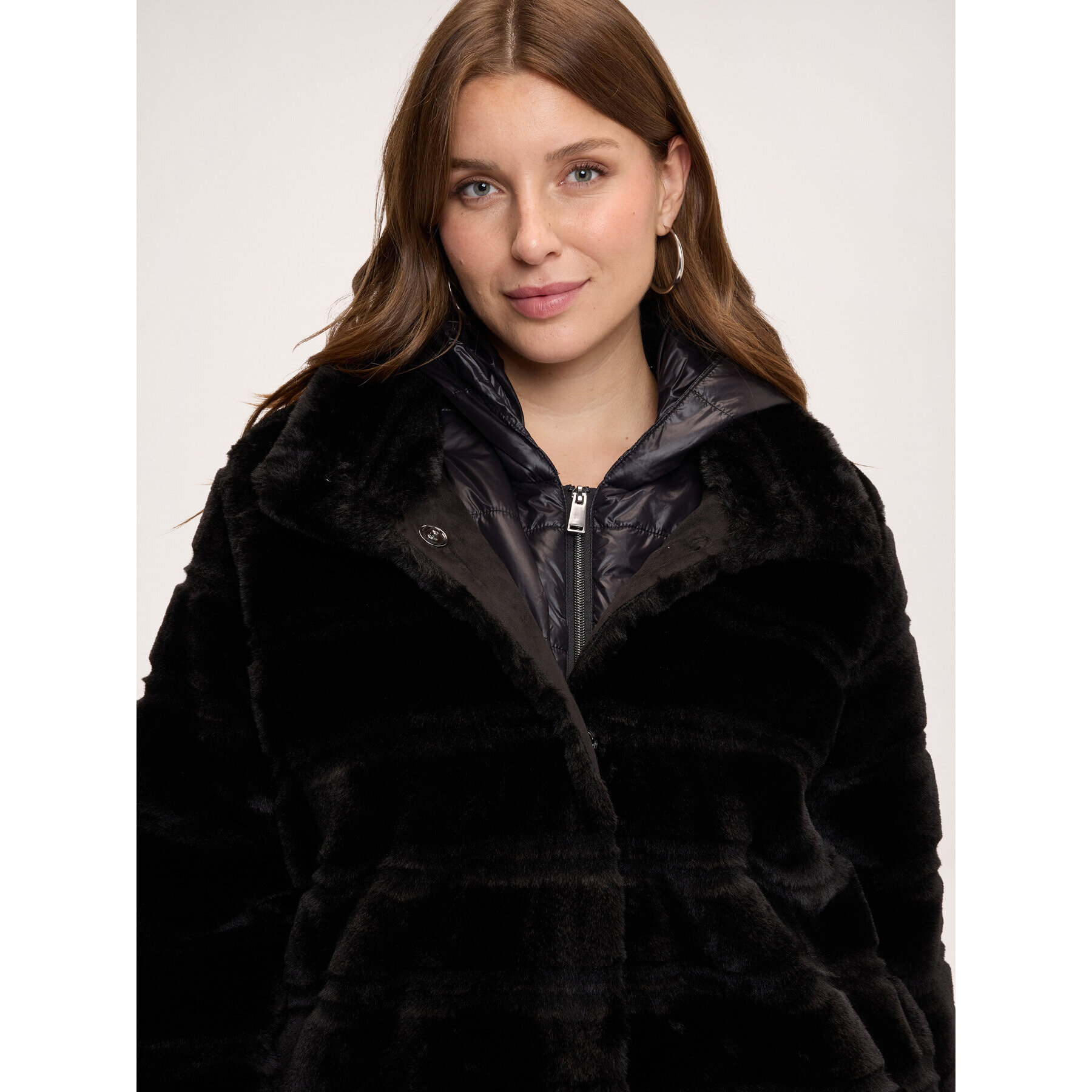 Fiorella Rubino - Giacca peluches con davantino - Nero