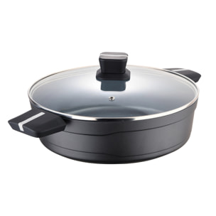 Olla baja 28x8.0cm alu fundido ind c/tapa bistro grey