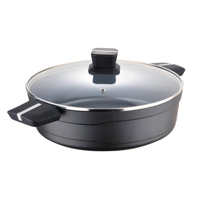 Olla baja 28x8.0cm alu fundido ind c/tapa bistro grey