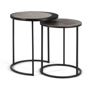Ensemble de deux tables d'angle - 50x56x44 - 50x44x50cm