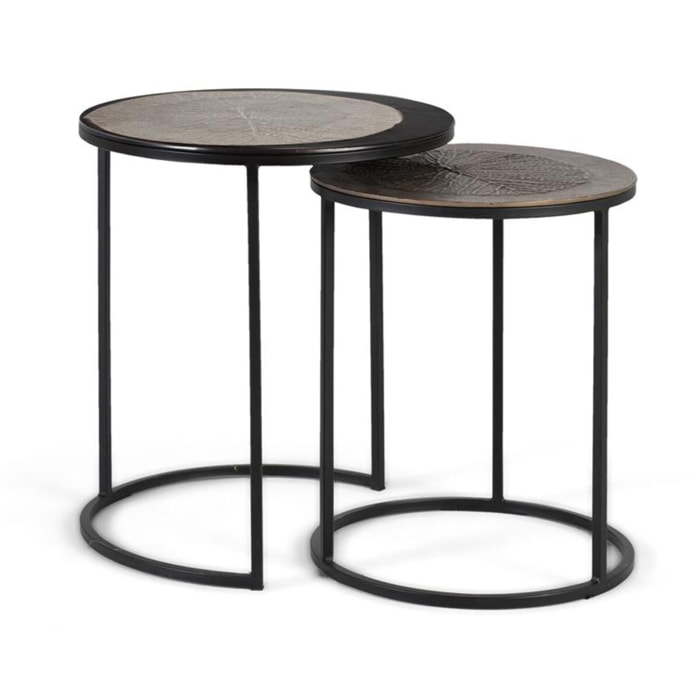 Ensemble de deux tables d'angle - 50x56x44 - 50x44x50cm