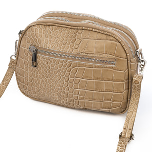 Aliminusa Bolso bandolera Mujer. Piel auténtica Crosta Grabado Cocodrilo