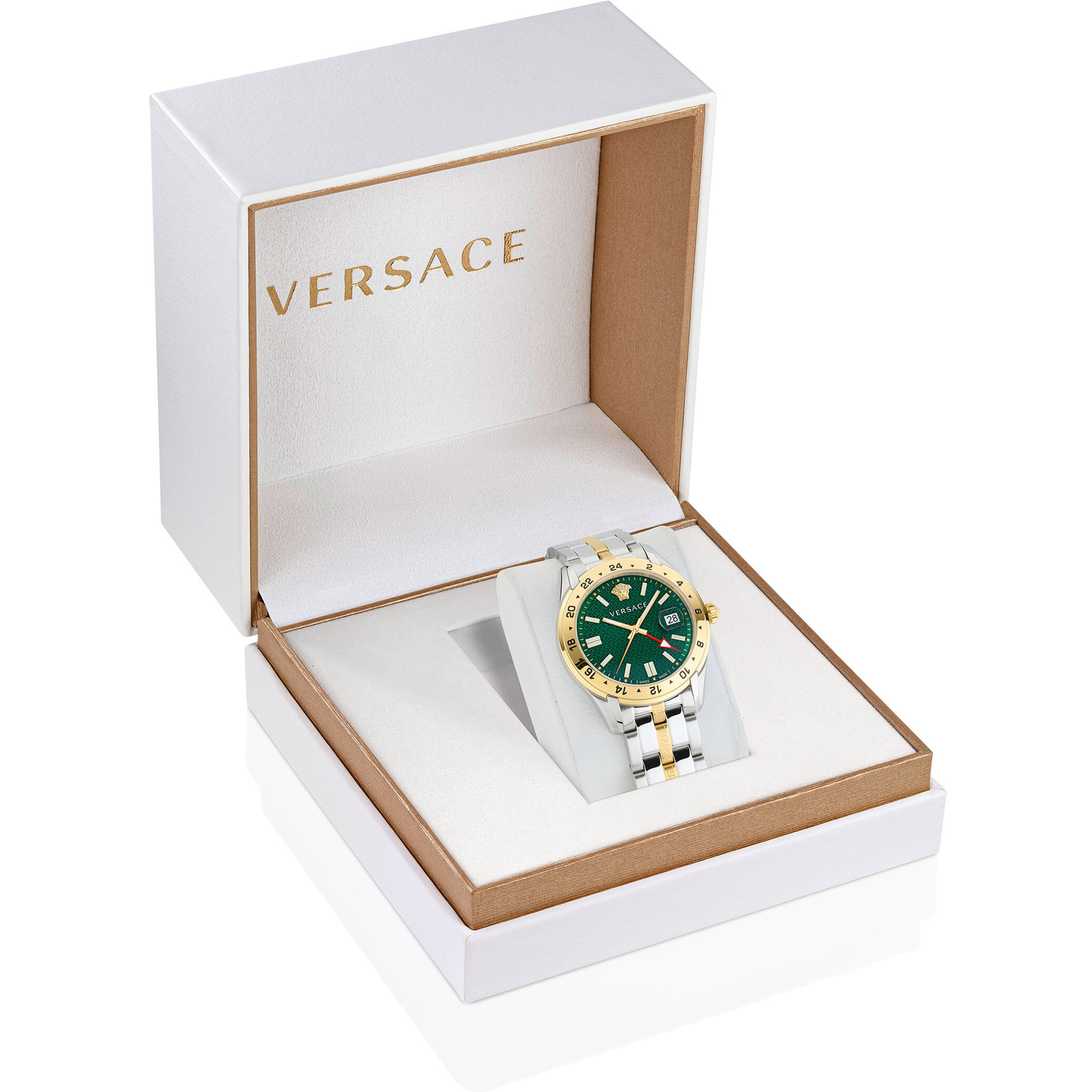 Versace Reloj Analógico De Cuarzo Greca Time Gmt