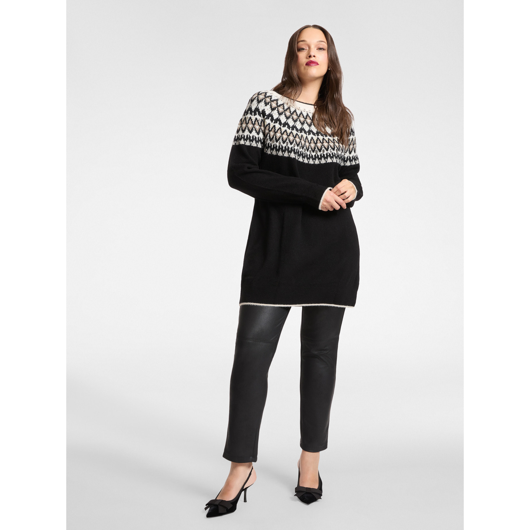 Elena Mirò - pantalones con pespunte milanés revestidos - Negro