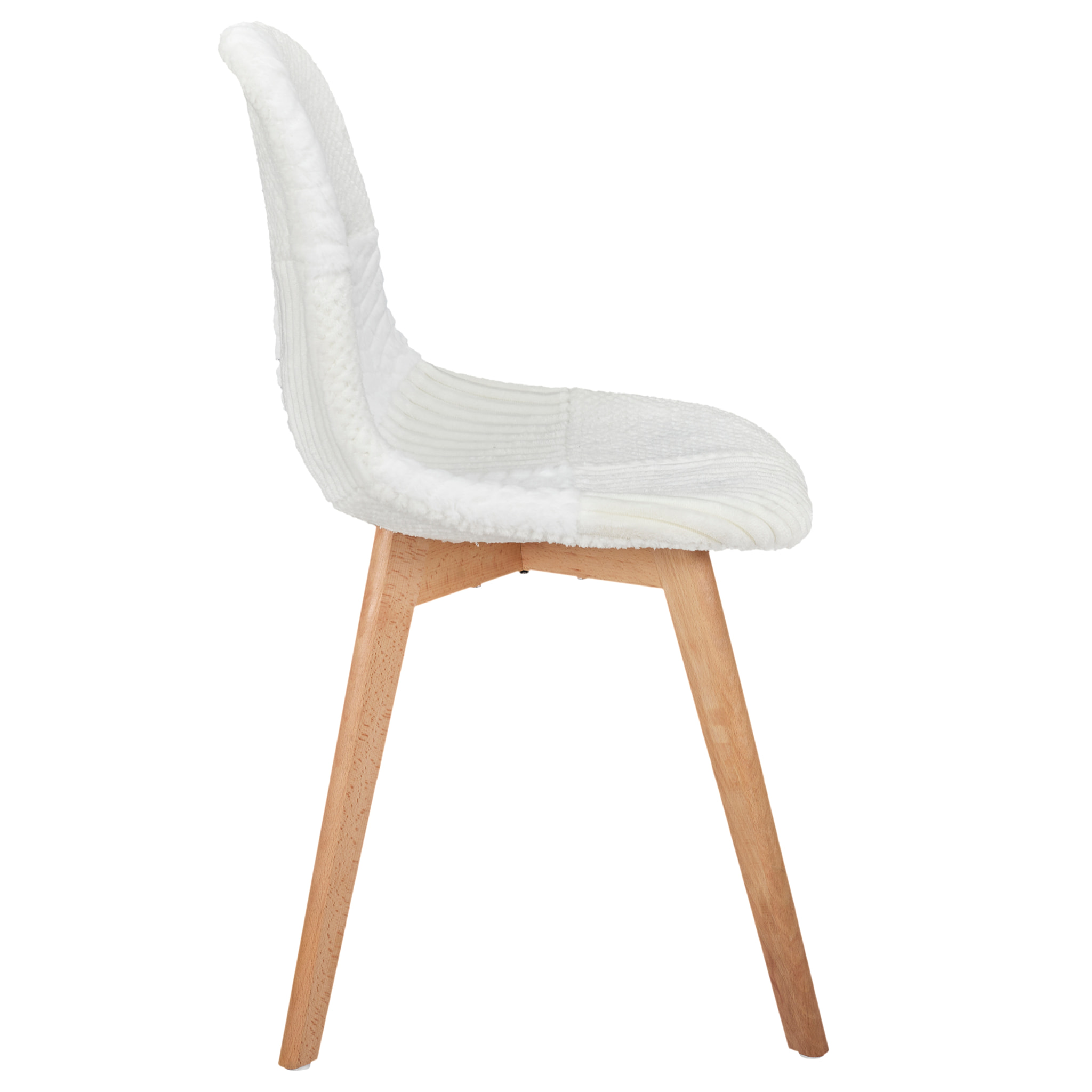 Chaise Scandinave Patchwork Blanc - Lot de 4