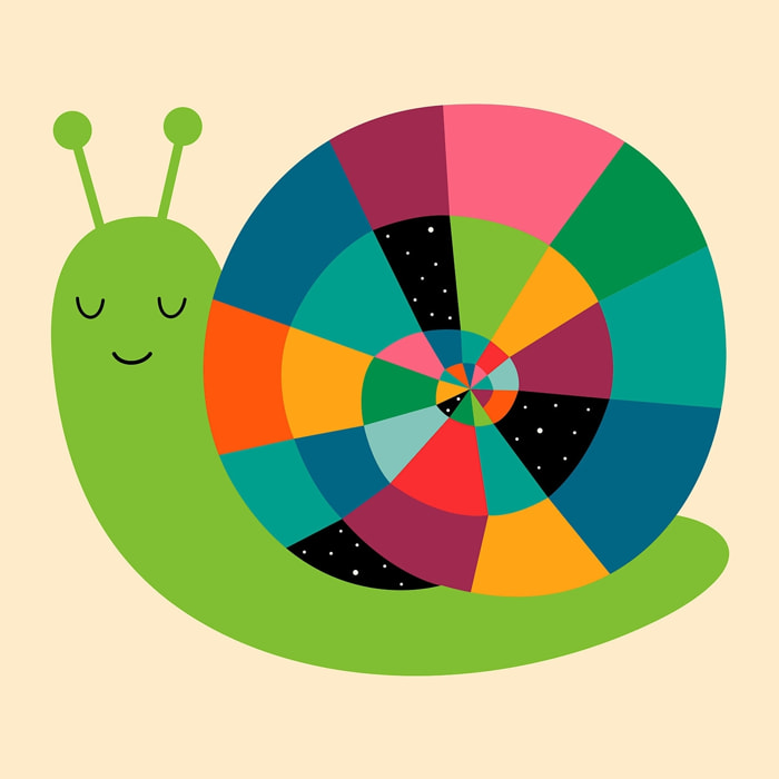 Tableau rainbow escargot Toile imprimée