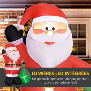 Décoration Noël gonflable H.180 cm - père Noël gonflable extérieur intérieur - IP44 - 4 LED