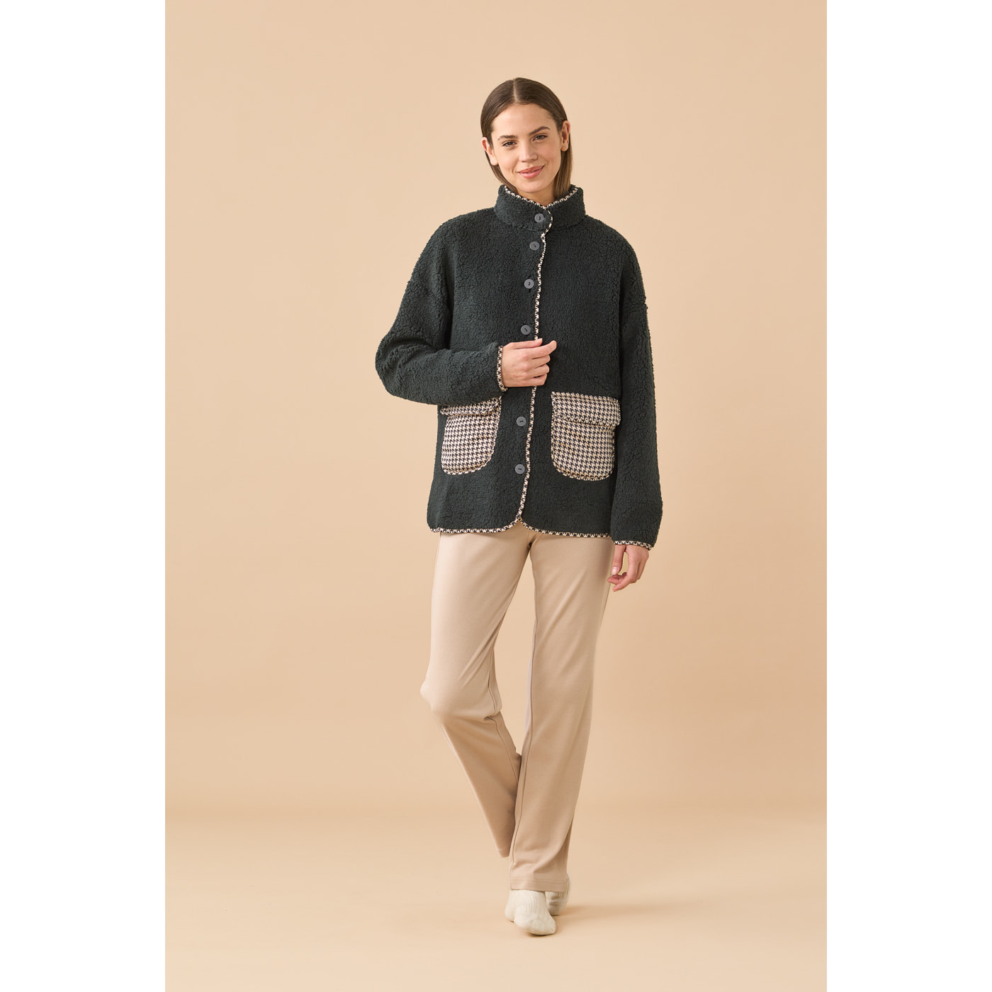 Giacca donna double face in eco-agnellino articolo sheepy Noidinotte
