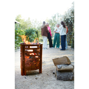 Brasero BARBECOOK Jules avec cendrier en acier corten BC-W