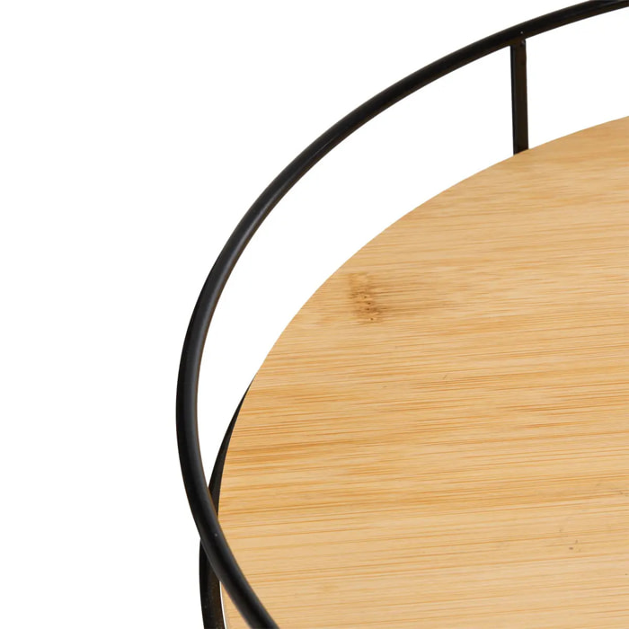 Plateau tournant Black bamboo D35cm beige