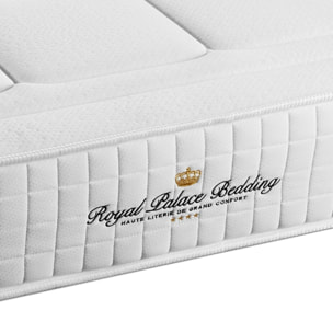 Ensemble - Matelas Mémoire de forme 24cm d'épaisseur - 3 zones de confort - Confort ferme - Sommier tapissier monobloc - 2 places