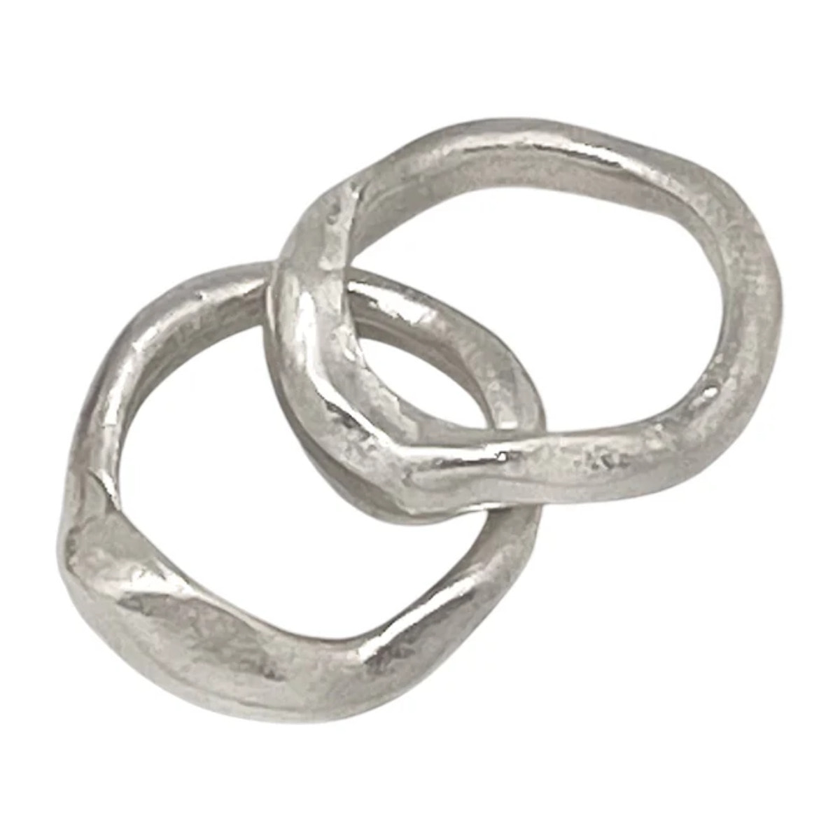 Pareja de anillos Aguas mixtas plata 10µ y chapado dorado