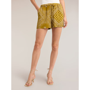 Motivi - Shorts con stampa in twill misto lyocell - Verde militare