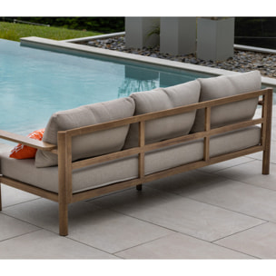 Salon de jardin en aluminium - 5 places - effet bois - AVIGNON