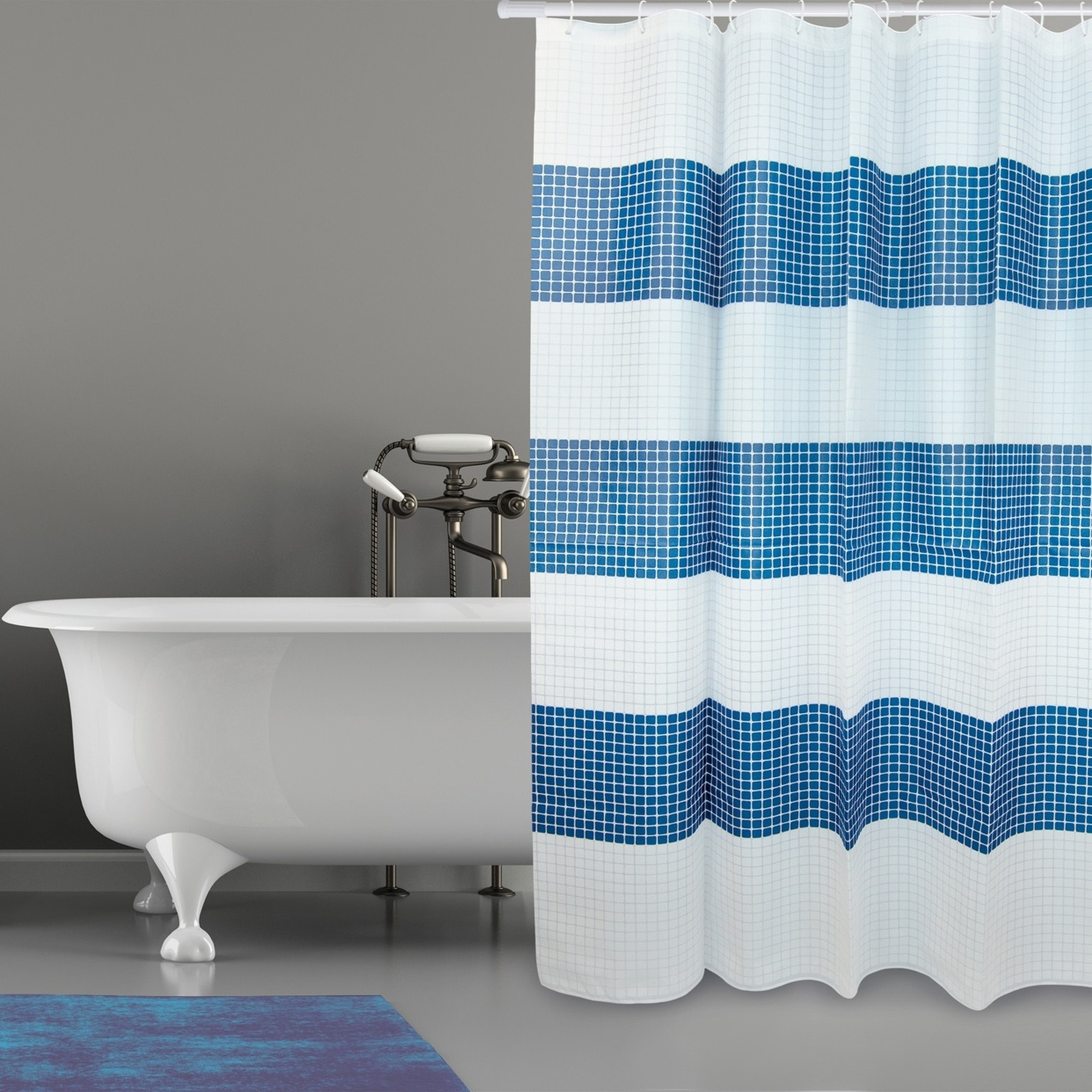 CORTINA DE BAÑO MSV PREM. QUADRO AZ