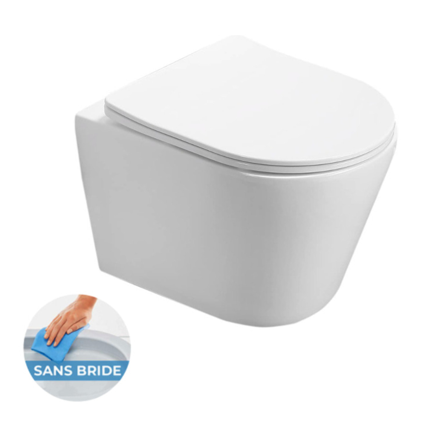 Pack WC Bâti-support Rapid SL + WC sans bride Infinitio + Abattant softclose + Plaque Chrome