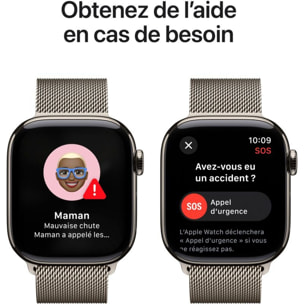 Montre connectée APPLE WATCH Serie 10 46mm Titane Naturel Loop Cell