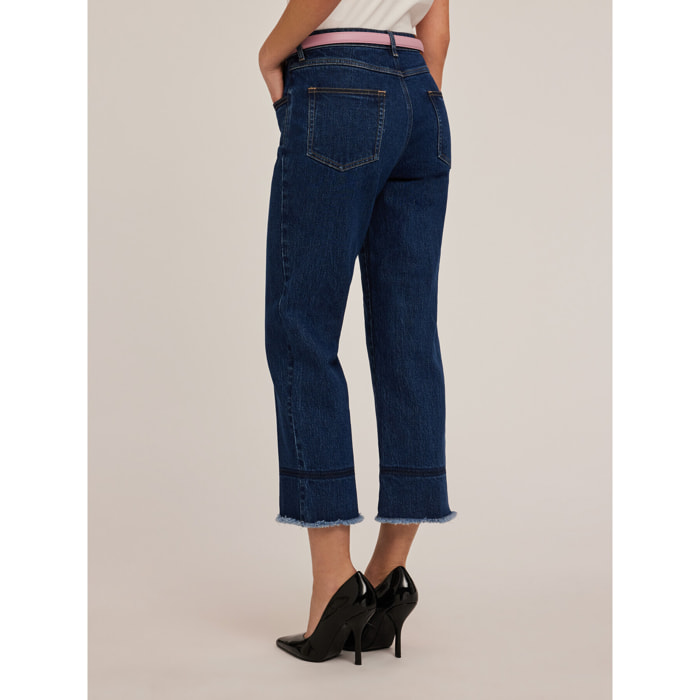 Motivi - Jeans cropped kick flare - Blu