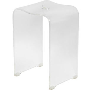 Tabouret de salle de bain PMR antidérapant – sécurité et stabilité, Transparent (SATSTOLPLASTT)