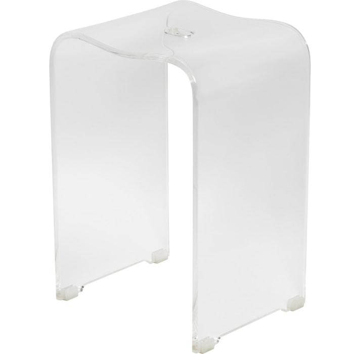 Tabouret de salle de bain PMR antidérapant – sécurité et stabilité, Transparent (SATSTOLPLASTT)