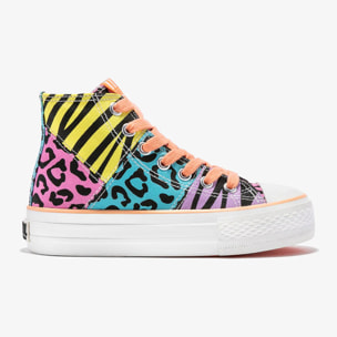 Zapatillas Deportivas Plataforma con Detalles en Multicolor