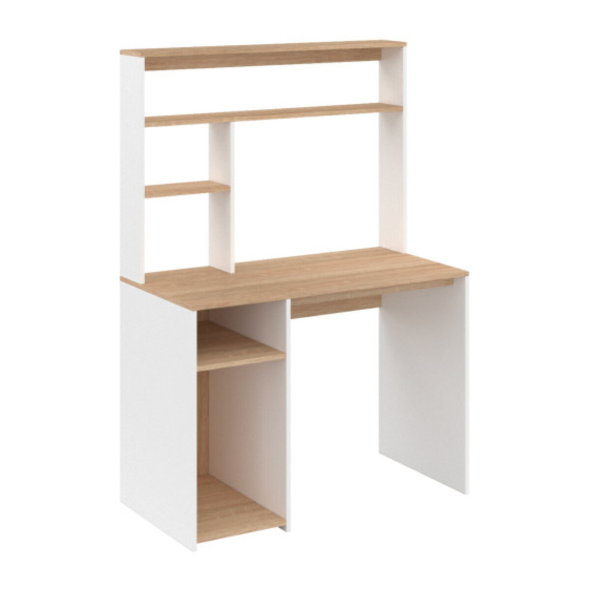 Bureau avec étagères Danny - Bois - Blanc