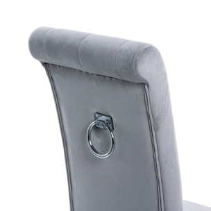 Silla Con Tirador Velvet Capitone Gris 44x58x107cm